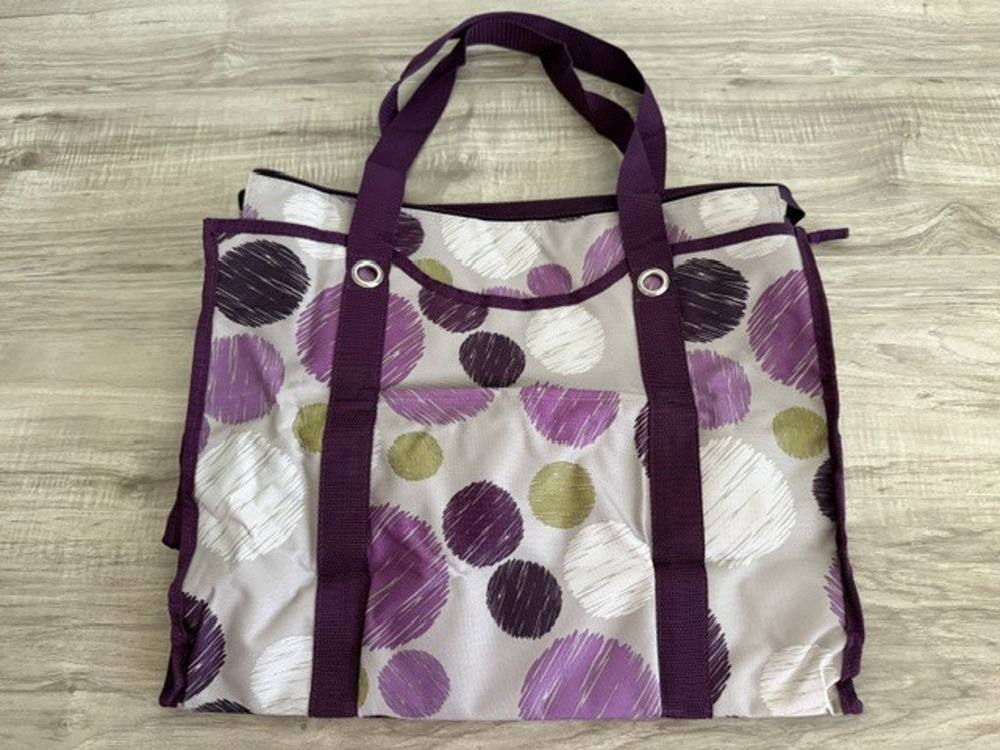 NEW Thirty One All-Day Organizing "Sketchy Dot" Zipper Top Tote Bag
